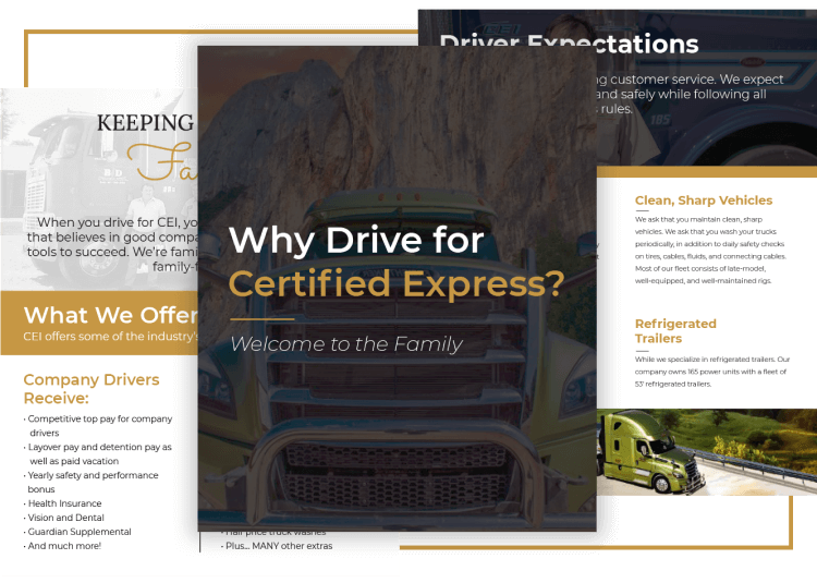 A preview of the "Why Drive for Certified Express" PDF download.